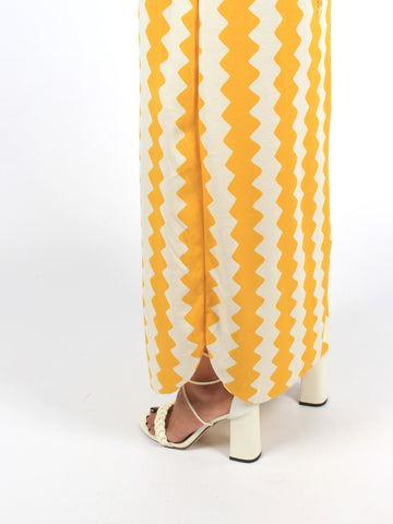 Zig Zag neon maxi dress with belt XD21