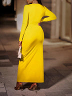 Zipper Bodycon Maxi dress Thigh Slit - XD21