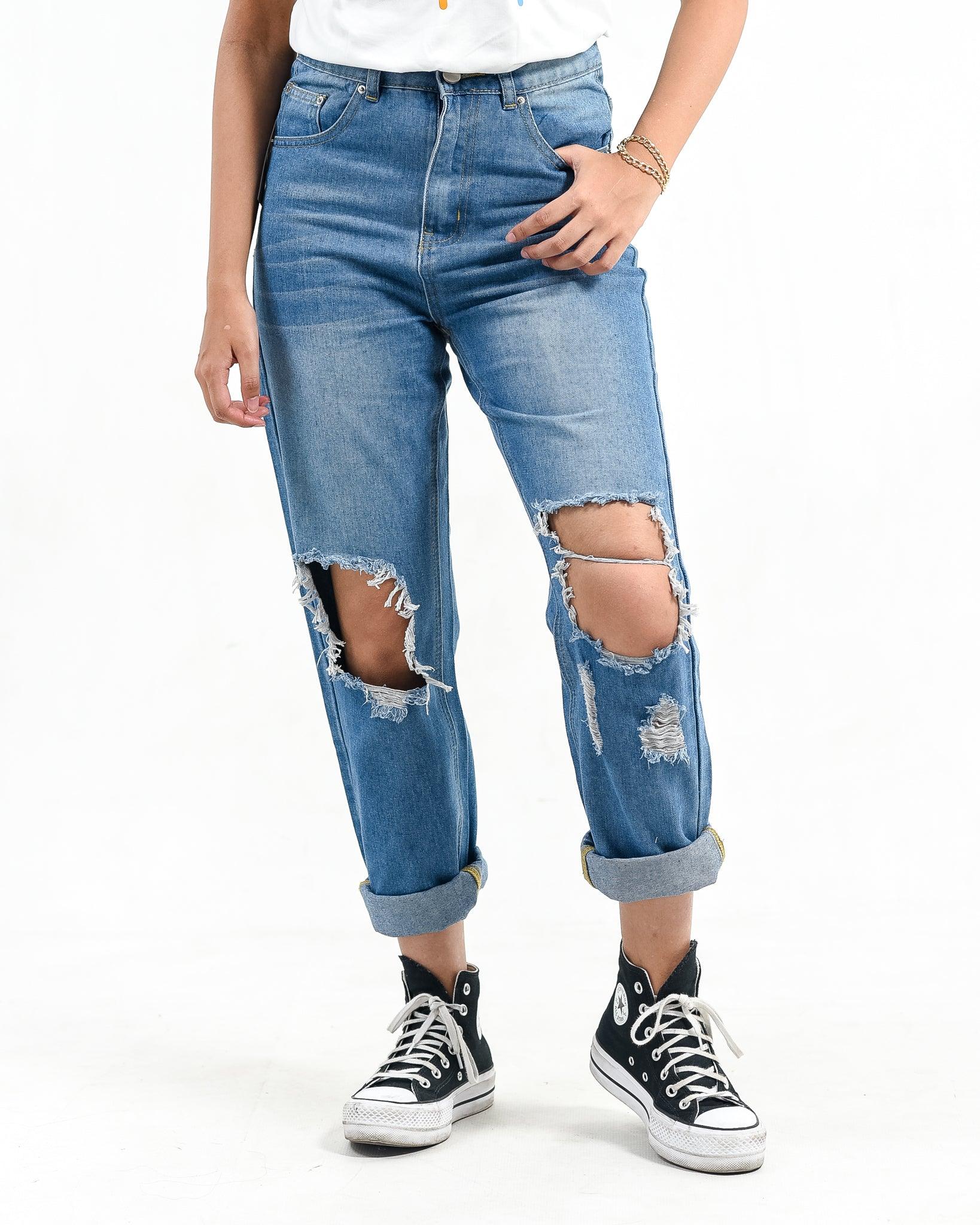 Ripped boyfriend jeans XD92 - XD21