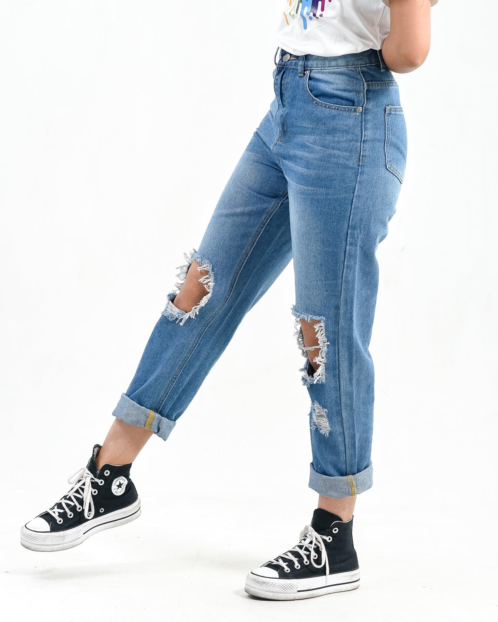 Ripped boyfriend jeans XD92 - XD21