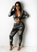 Zipper V Neck Long Sleeve and Stacked tights XD21
