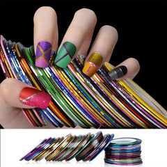 Metallic Nail Yarn 5 Rolls – Add Shimmer & Texture to Your Nails