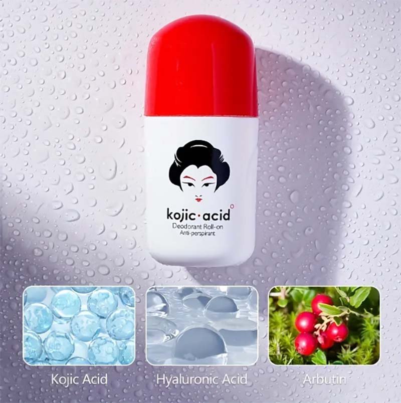 GuanJing Kojic Acid Deodorant Roll-On - Fresh & Bright Underarm Care
