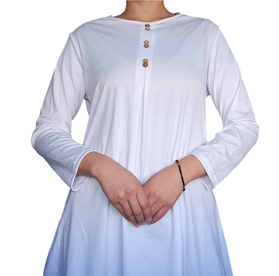 Long Sleeve Button Decor Tunic Dress