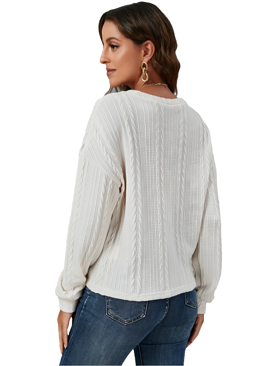 Knitted Ribbed Long Sleeve Short Jersey
