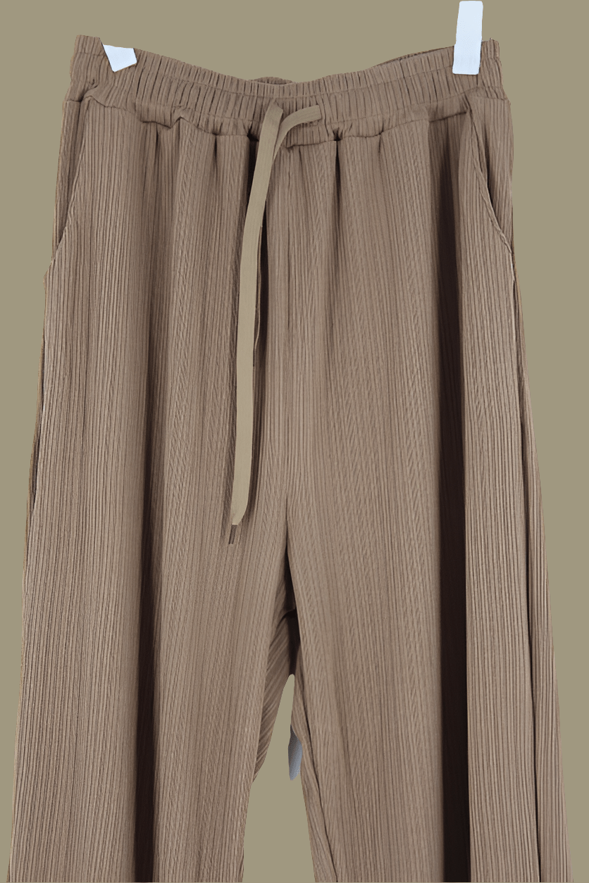 Ribbed Knitted Elastic Waist Pants