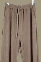 Ribbed Knitted Elastic Waist Pants