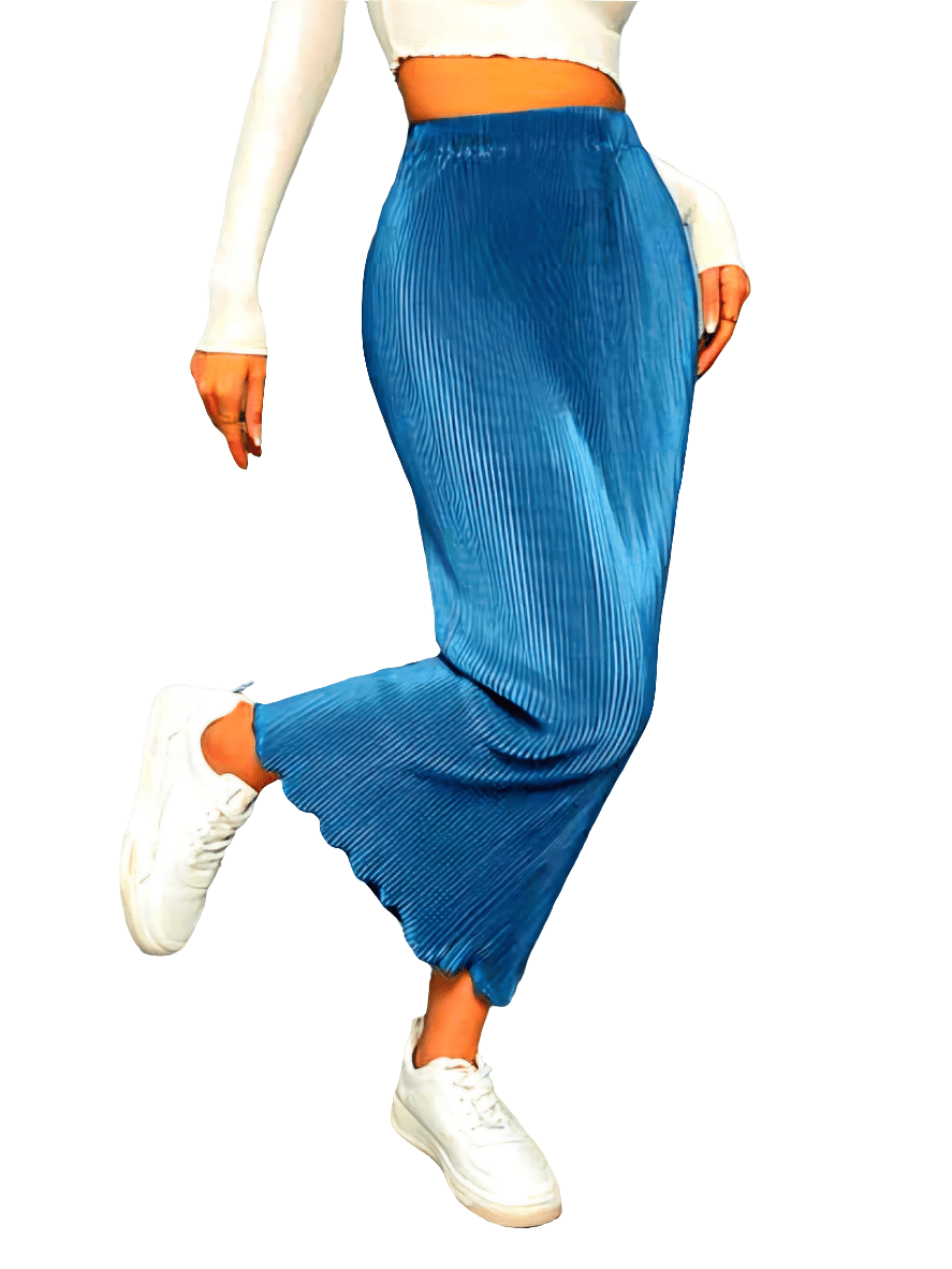 Elegant Pleated Velvet Maxi Skirt – Stylish & Comfortable