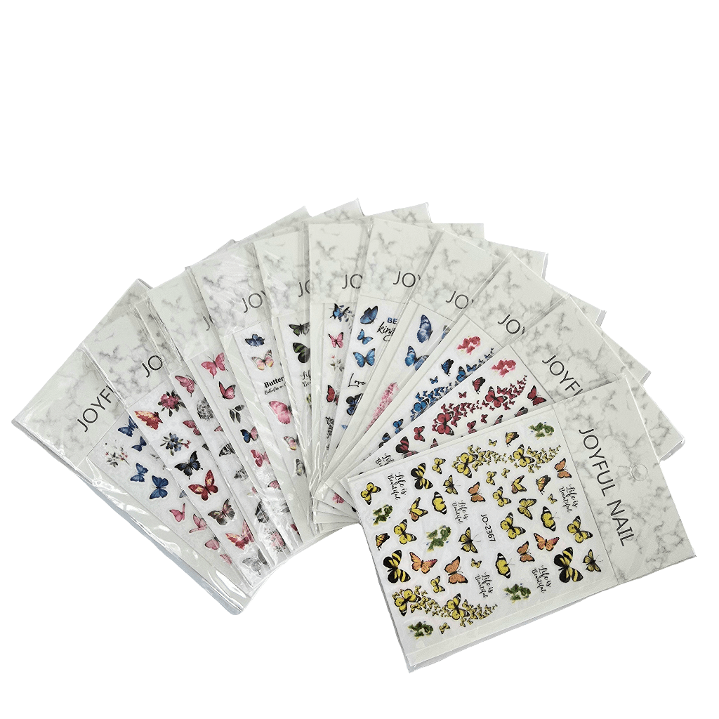 Premium Butterfly & Flower Nail Art Stickers | Unique Designs for Stunning Nails