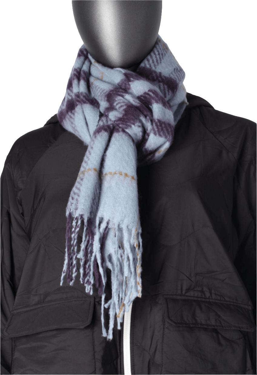 Oversized Checkered Scarf with Fringe – Soft & Stylish Winter Layer