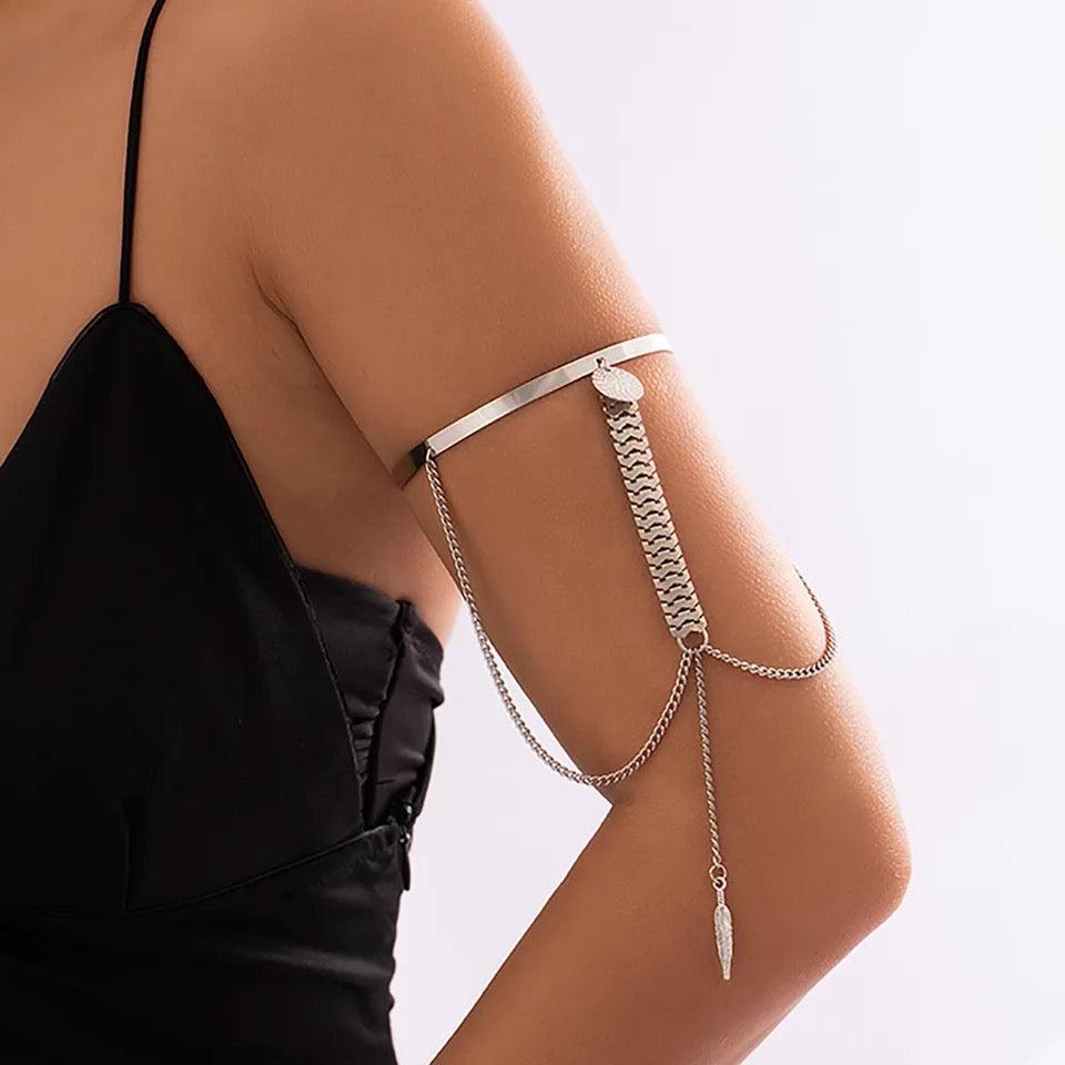 Bohemian Metal Sequins Charm Upper Arm Bracelet - XD21