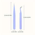 Precision Eyelash Extension Tweezers  2pc Set - Random Colour