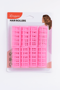 8pc Pink Hair Rollers - Heat-Free Curling Set for Voluminous Hair