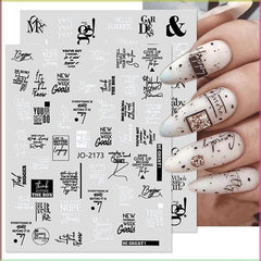 Word Graphic Nail Art Stickers – Charming, Easy-to-Apply Stickers