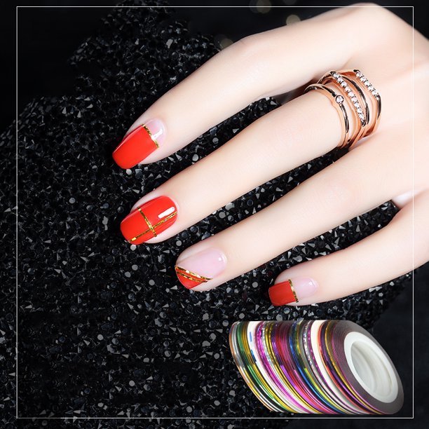 Metallic Nail Yarn 1 pack of 5 rolls– Add Shimmer & Texture to Your Nails