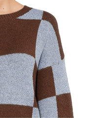Checkerboard Wool Knitted Pullover Sweater - XD21