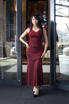 Cross Tie Back Glitter Mermaid Dress
