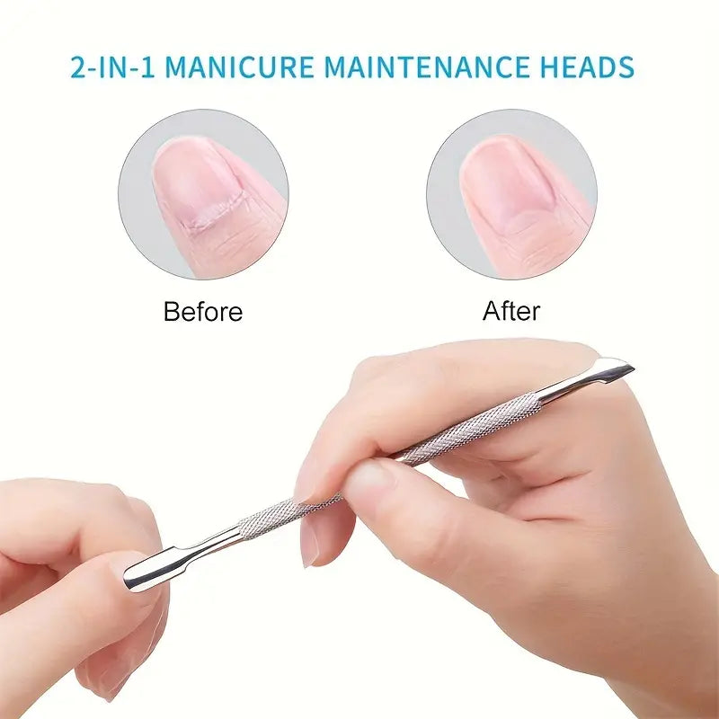 Double Sided Cuticle Pusher and Blade - Precision Nail Care Tool