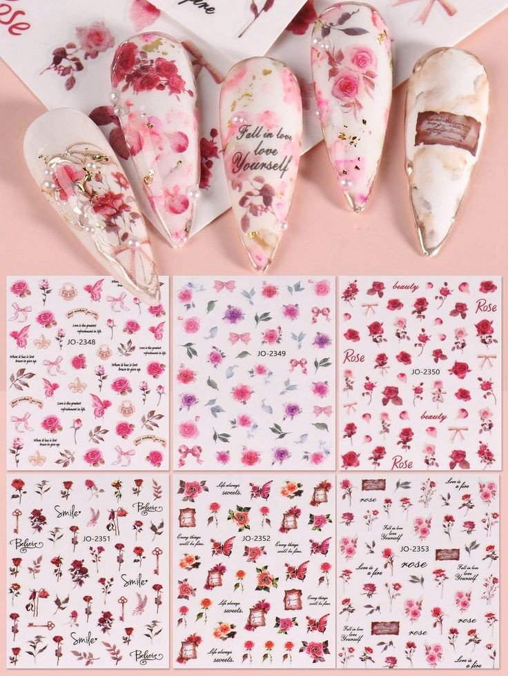 Flower & Plant Nail Art Stickers – Beautiful, Easy-to-Apply Stickers for Stunning Nail
