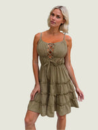 Tied Ruffle Cami Mini Dress