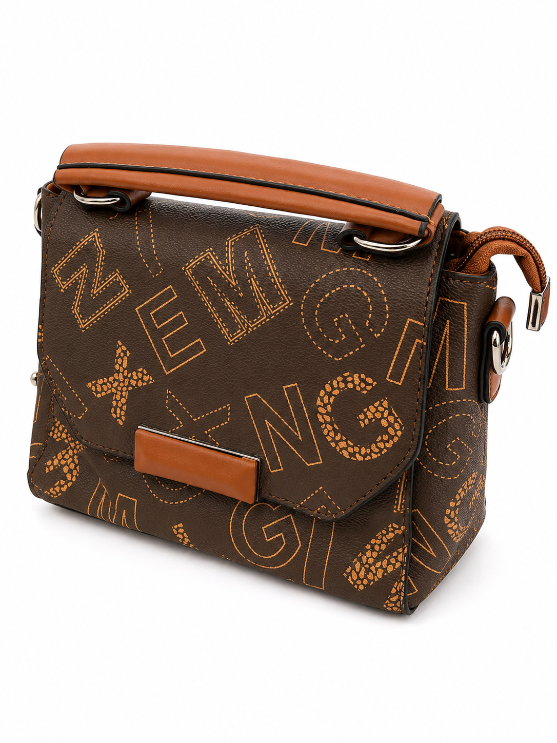 Graphic Letter Square Sling Bag