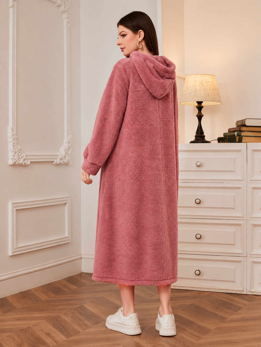 Minimal Luxe Hooded Maxi Lounge Dress