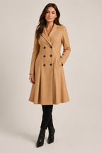 Elegant Double-Breasted Longline Coat