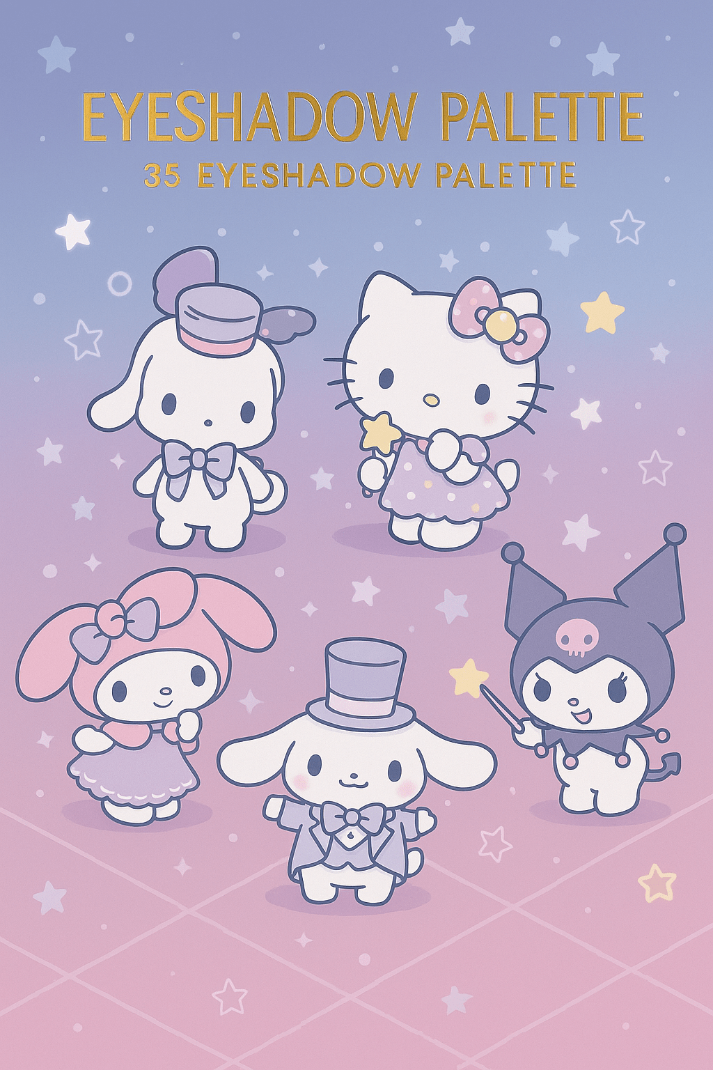 Hello Kitty 35-Color Purple Eyeshadow Palette
