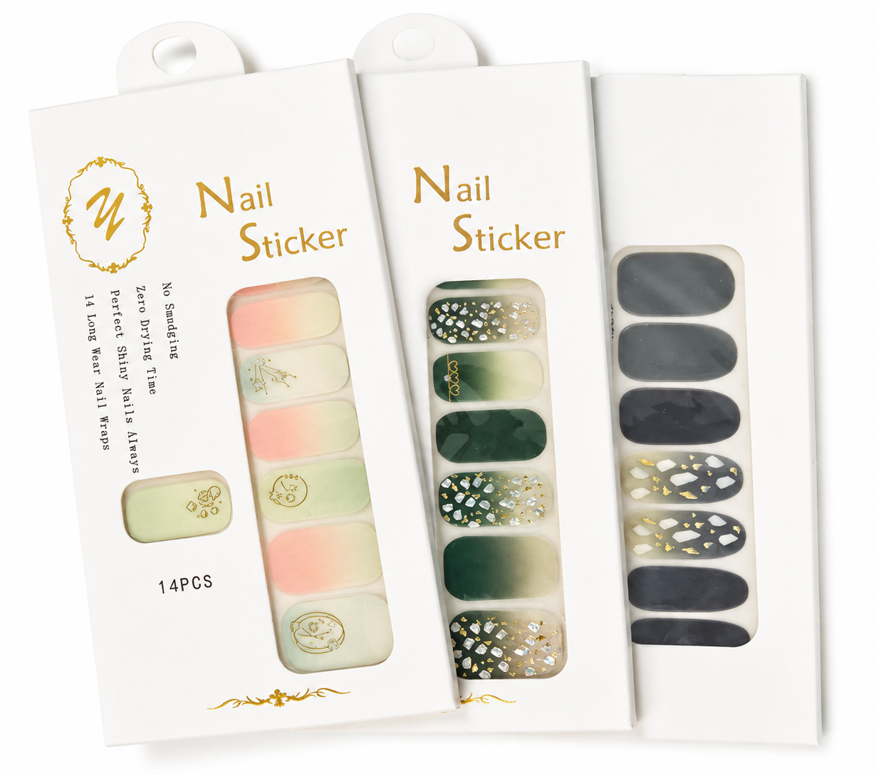 Elegant Designer UV Nail Wrap Stickers