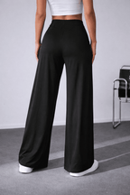 High Waist Thigh High Slit Wide Leg Pants