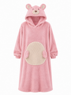 Cozy Bear Plush Hoodie Blanket Dress