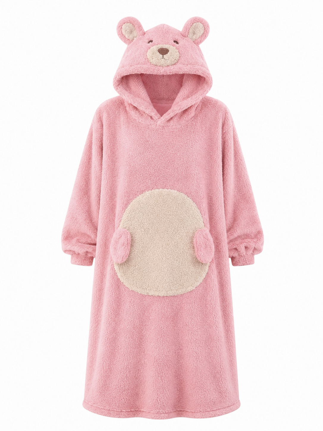 Cozy Bear Plush Hoodie Blanket Dress