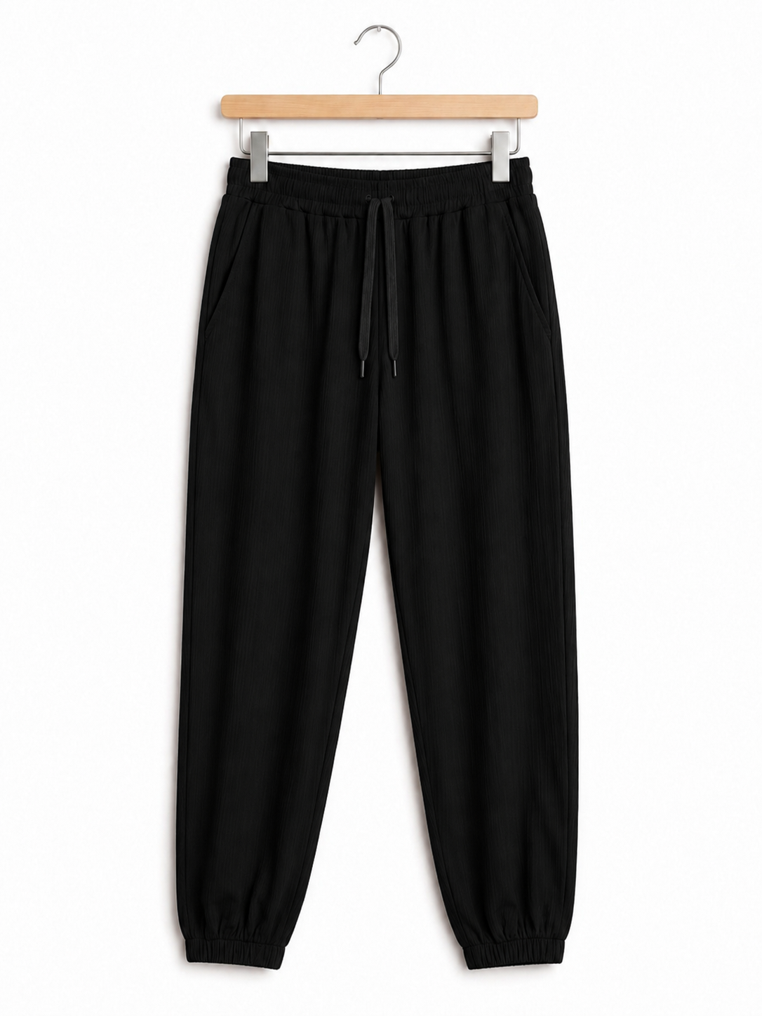 Ribbed Knitted Elastic Waist Pants