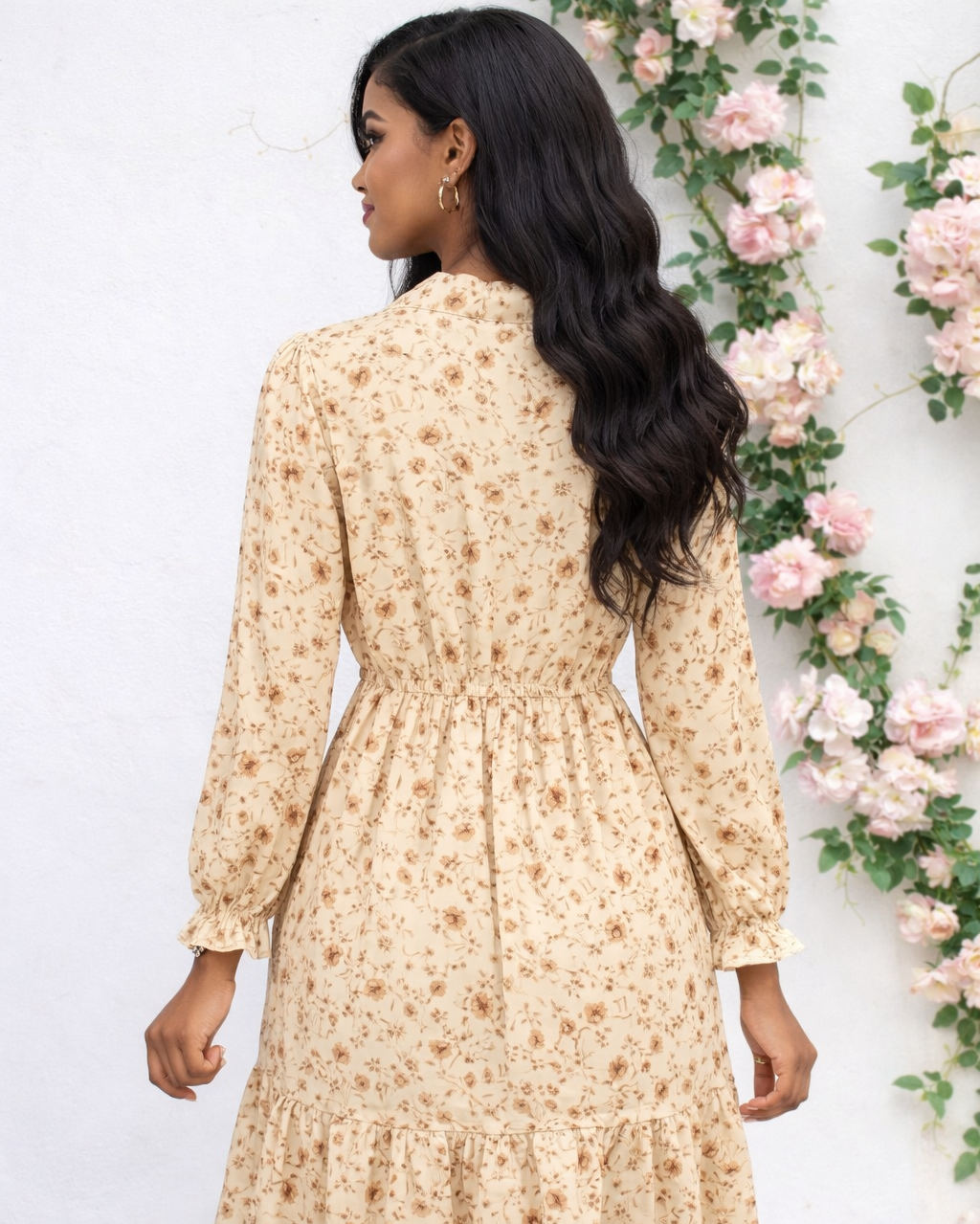 Elegant Vintage Midi Shirt Dress
