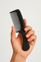 Black Mini Comb with Handle 1pc – Stylish & Functional Hair Care