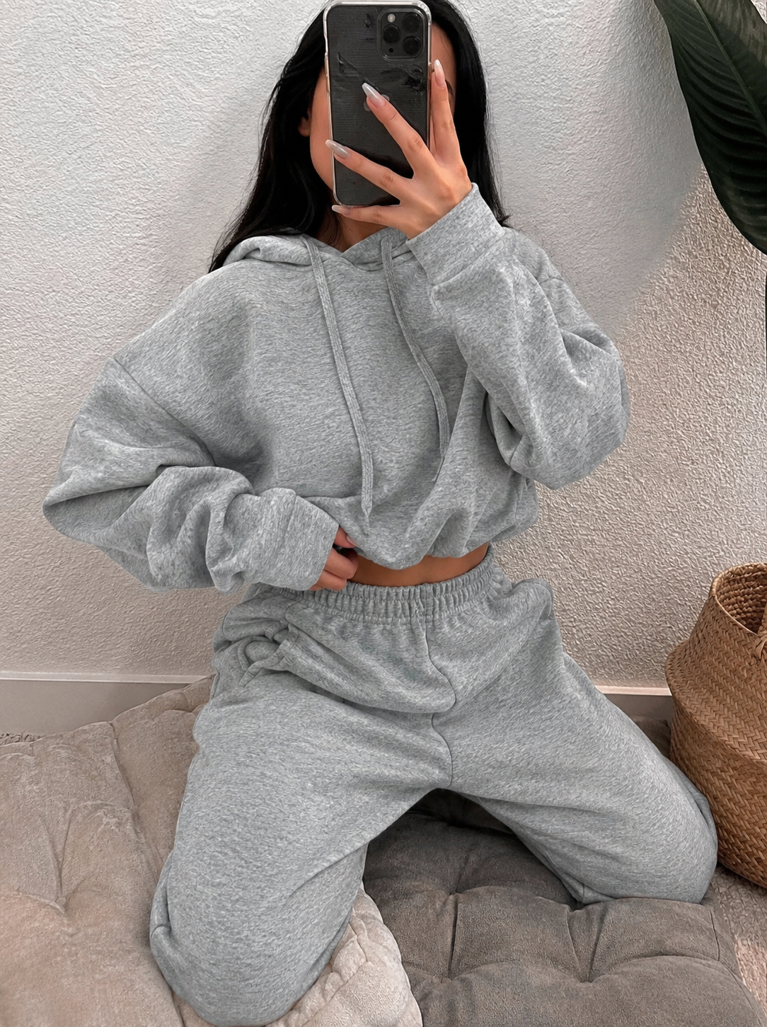 Women’s Oversized Fleece Hoodie Tracksuit Set