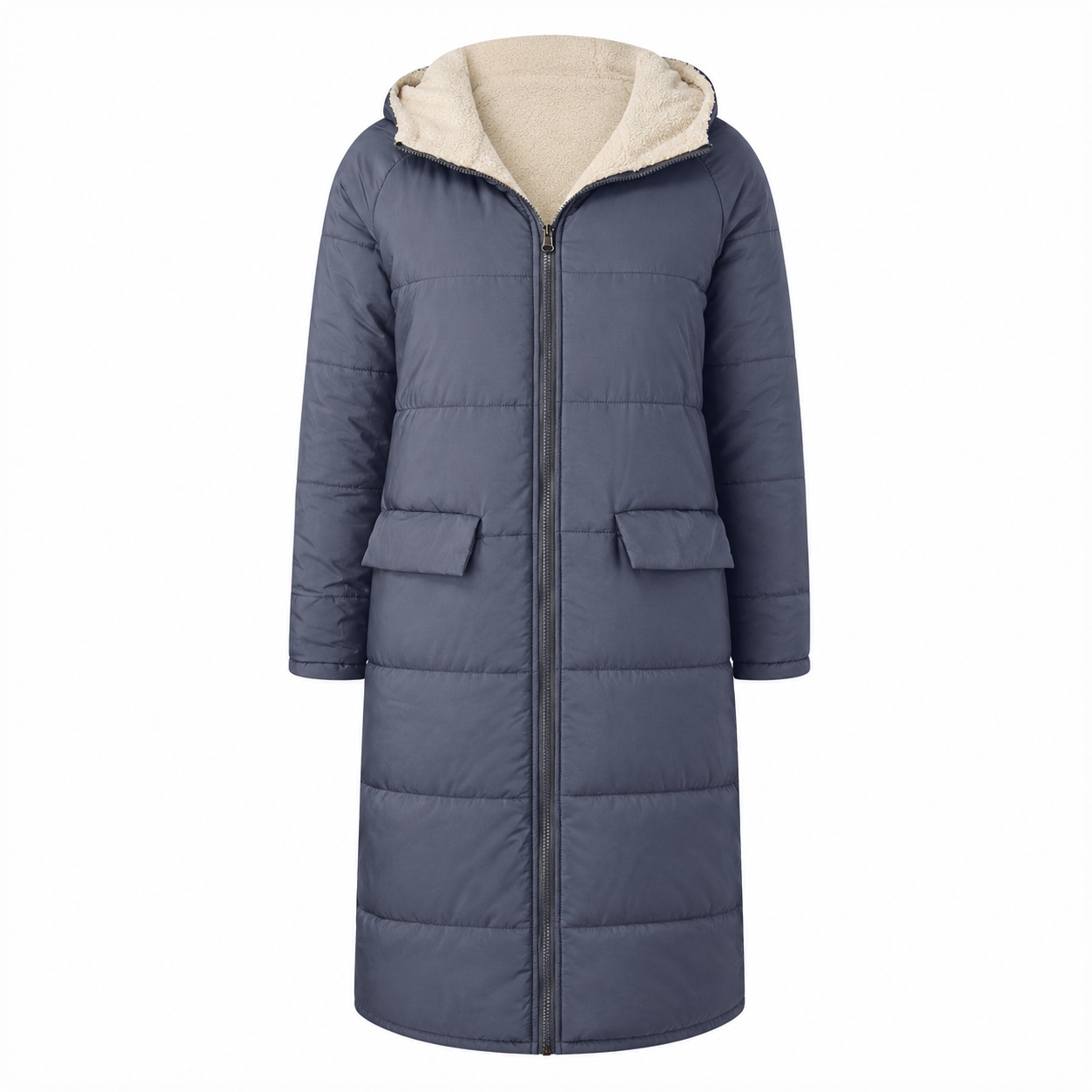 Longline Sherpa Lined Hooded Puffer Coat
