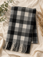 Soft Plaid Tassel Winter Scarf