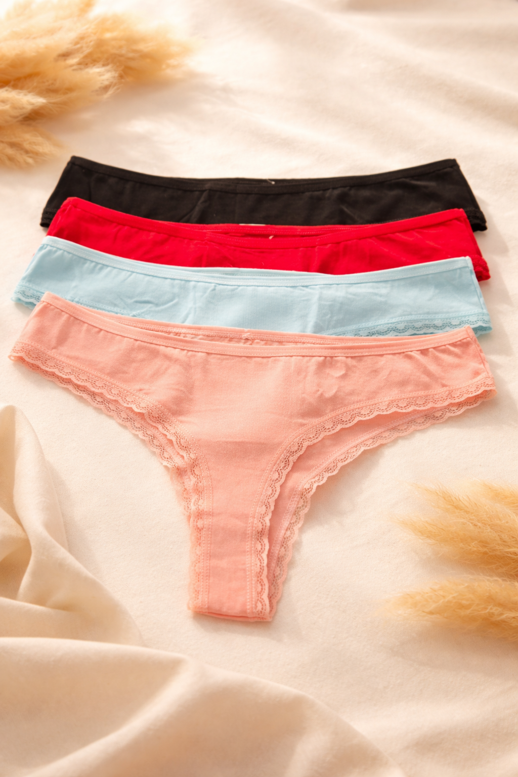 Women’s Lace Trim Thong Panty
