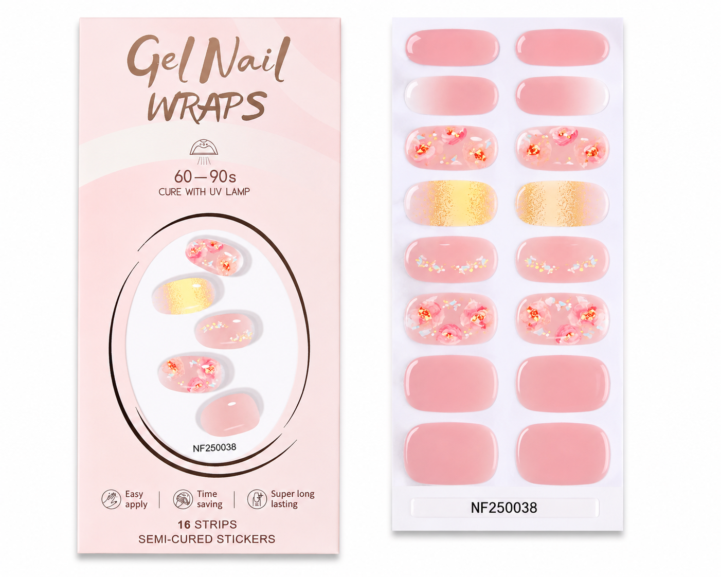 Cutesy Gel Nail Wrap Stickers – Easy Apply Glossy Nail Art Decals