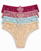 Front Lace Butterfly Detail Panties 2 Pc