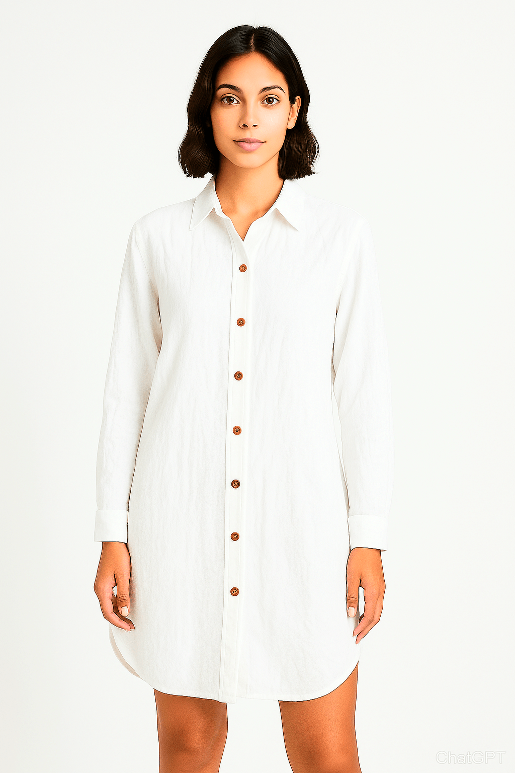Long Sleeve Button Up Tunic Shirt