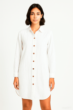 Long Sleeve Button Up Tunic Shirt