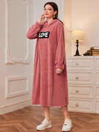 Minimal Luxe Hooded Maxi Lounge Dress