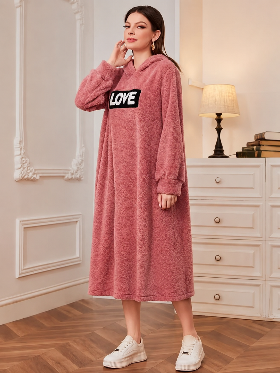 Minimal Luxe Hooded Maxi Lounge Dress