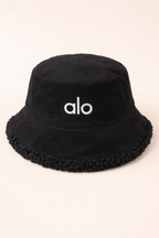 Plush Corduroy Bucket Hat with Fleece Trim