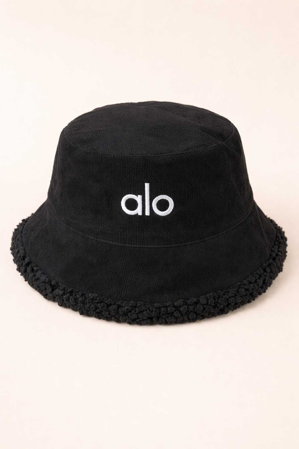 Plush Corduroy Bucket Hat with Fleece Trim