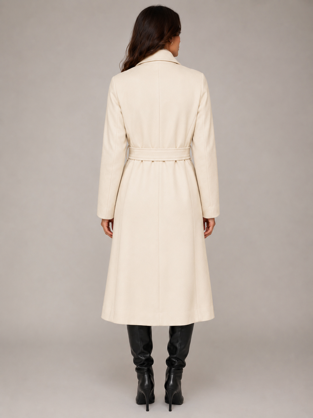 Elegant Double Breasted Longline Winter Coat