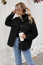 Women's Casual Button-front Long Sleeve Utility Jacket