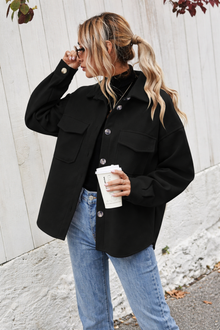 Women's Casual Button-front Long Sleeve Utility Jacket